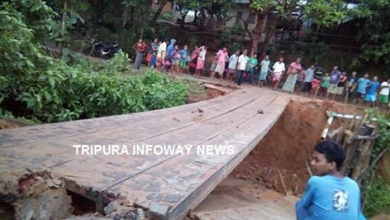 Sabroom : Rain, storm cause damage to remote hamlets road, network connectivity collapsed Sabroom : Rain, storm cause damage to remote hamlets road, network connectivity collapsed